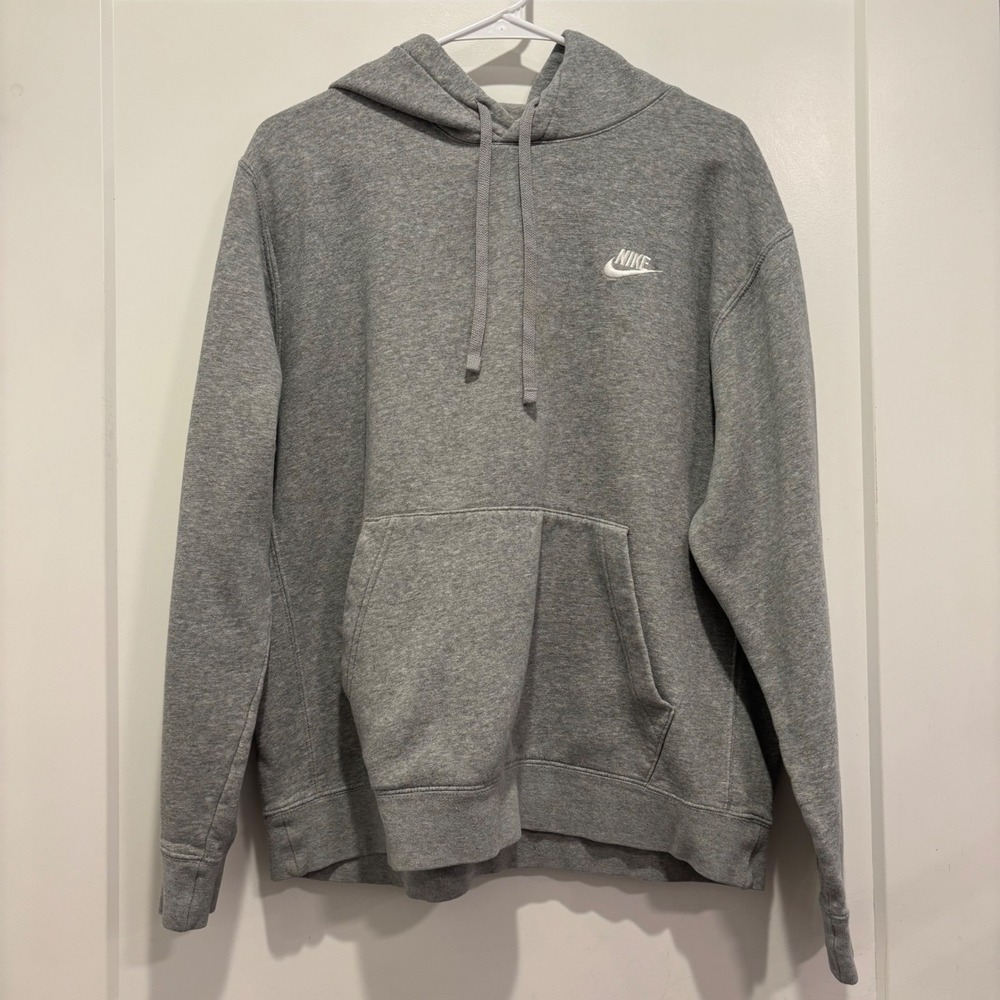 Nike Sportswear Club Fleece Hoodie Heather Gray Large BV2654-063